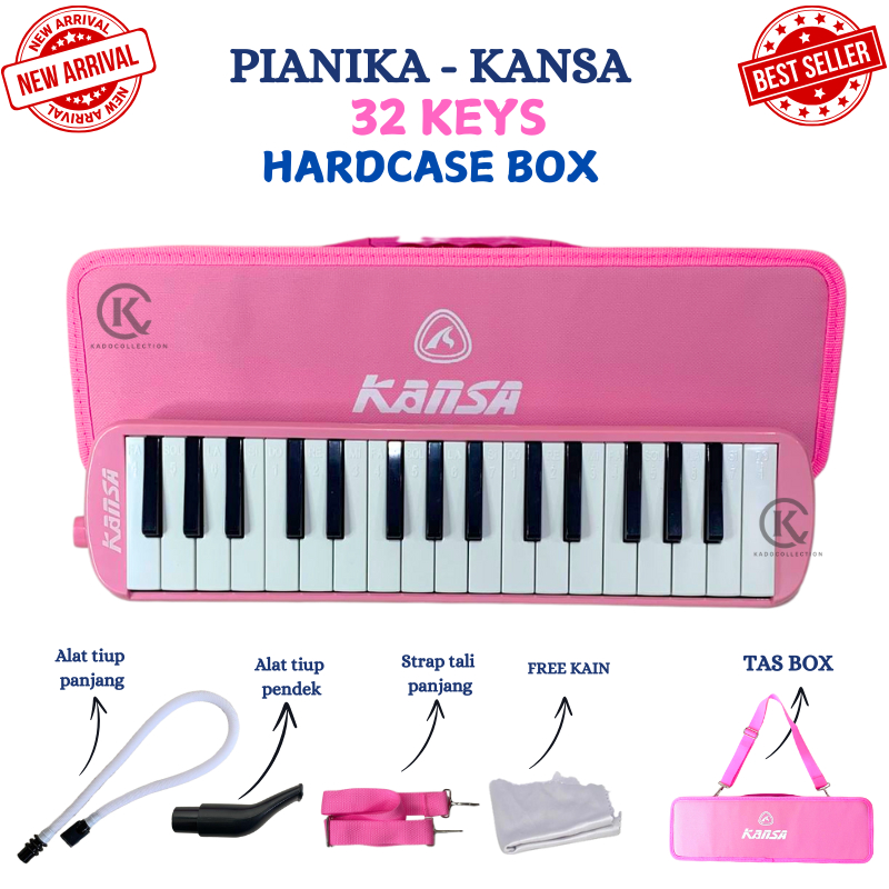 Pianika 32 Keys Piano Mini Anak Sekolah SD SMP Alat Musik Tiup dengan Tas Koper