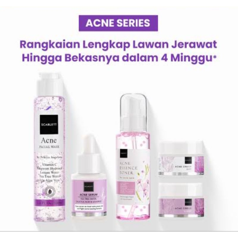 scarlett acne series/scarlett acne/scarlett for acne/paket acne scarlett/facial wash scarlett/day da