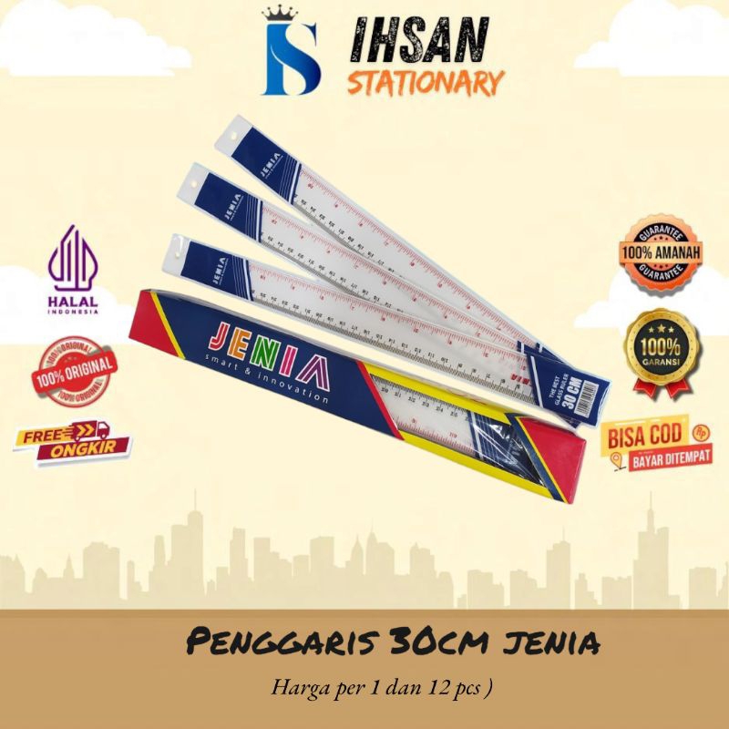 

Penggaris Plastik Jenia 30 cm Isi 12 Pcs (1 Lusin)