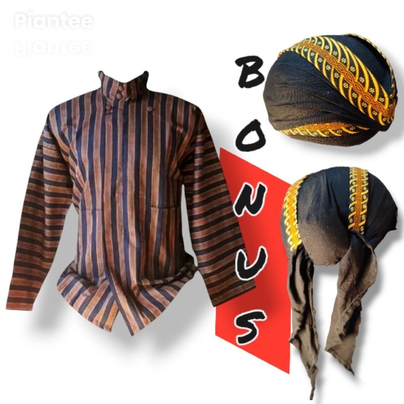 Surjan Baju Adat Pria Dewasa Solo-Jogja Katun rajut Lurik Pria