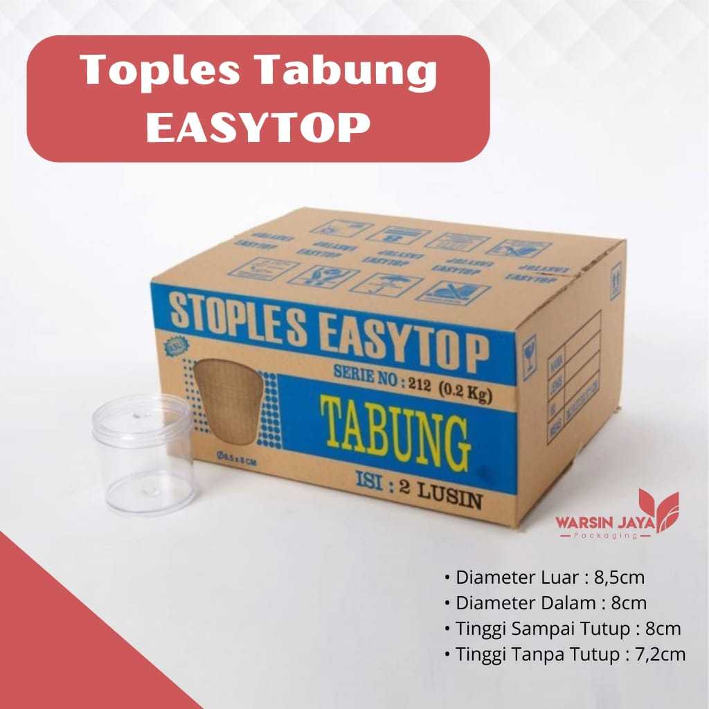 TOPLES TABUNG EASY TOP 212 (200gr) PENGGANTI HARDTOP MIKA/TOPLES KUE KERING KACANG GORENG