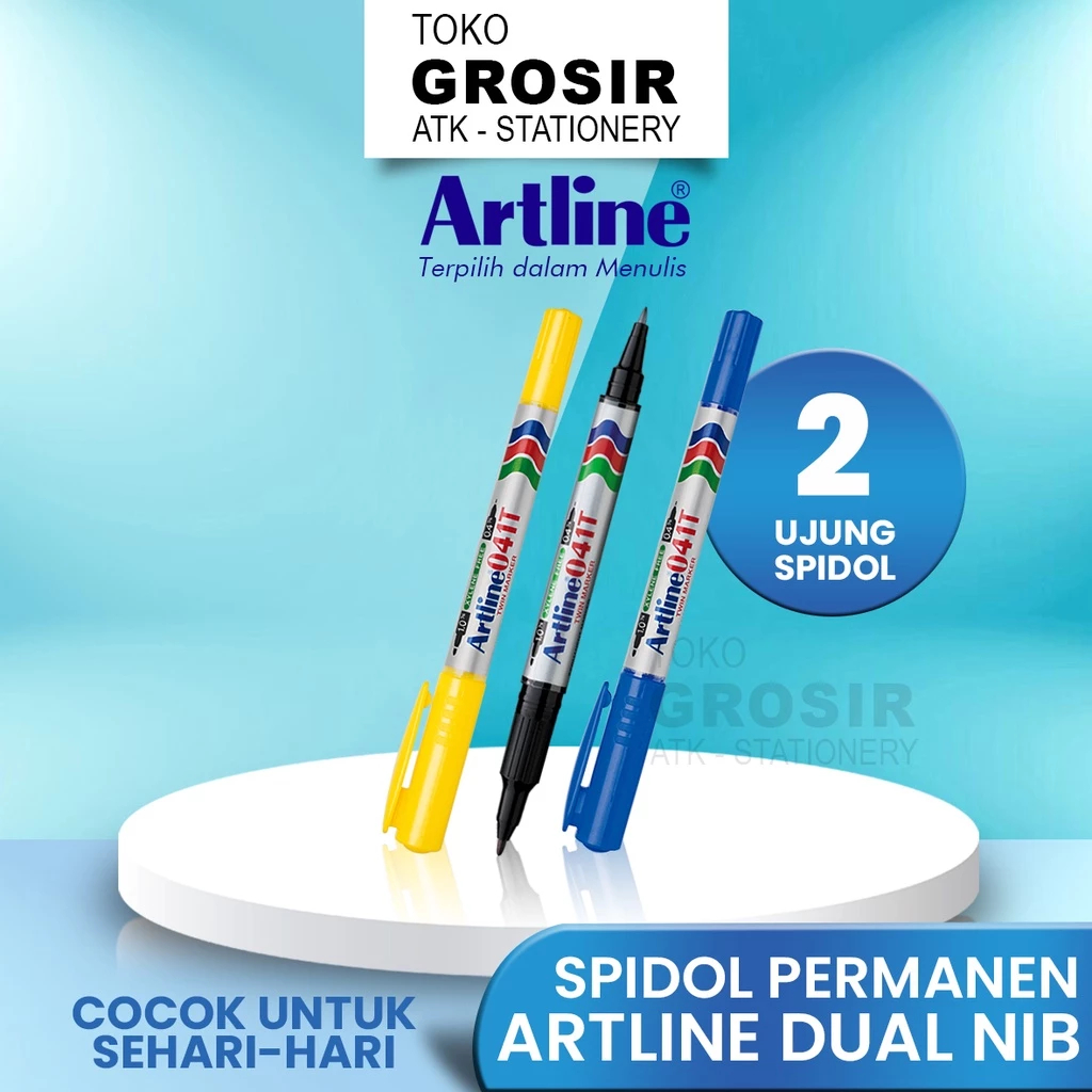 

(LIVE) Spidol Permanen Marker Dual Tip Artline TWIN MARKER EK-041T