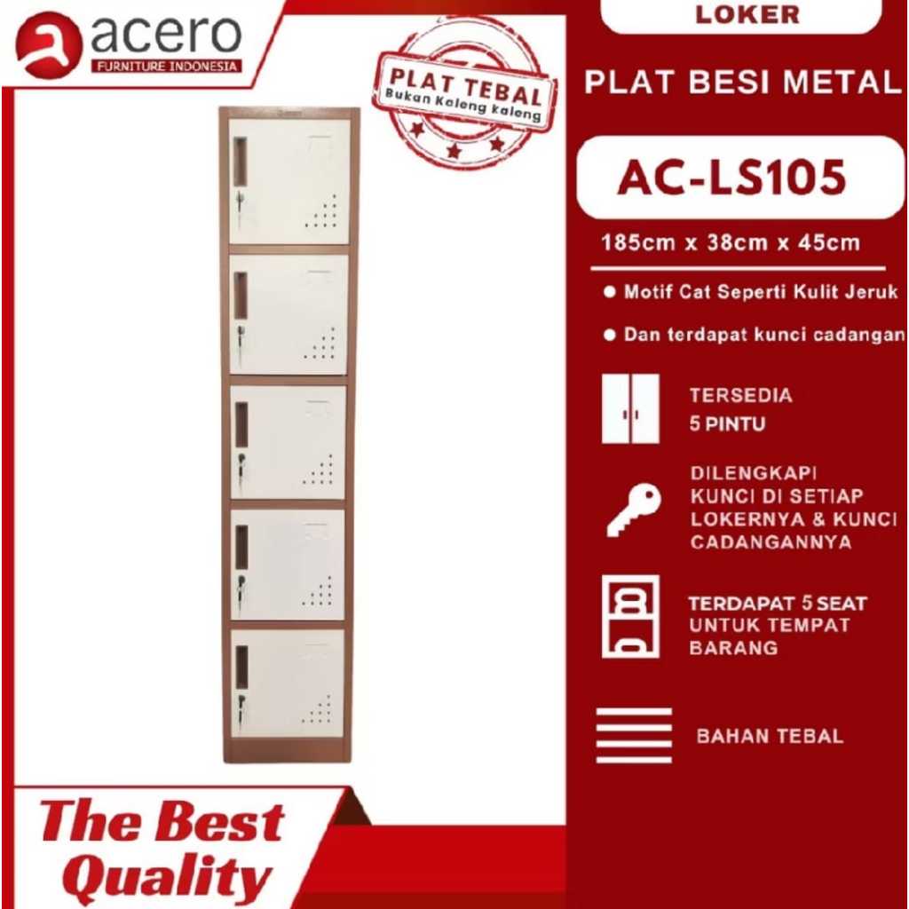 Loker Besi 5 Pintu Lemari Loker Locker Cabinet Besi - Acero AC LS 105