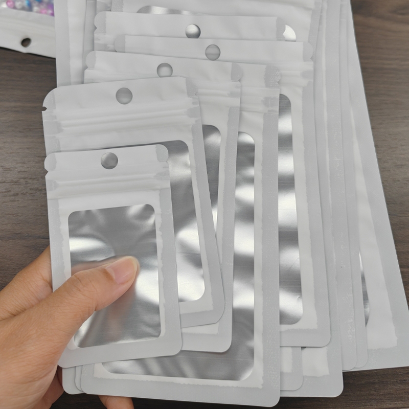 100PCS Putih Plastik Ziplock Warna Klip Kecil Zipper Bag Kartu, foto, suvenir, perhiasan, topeng