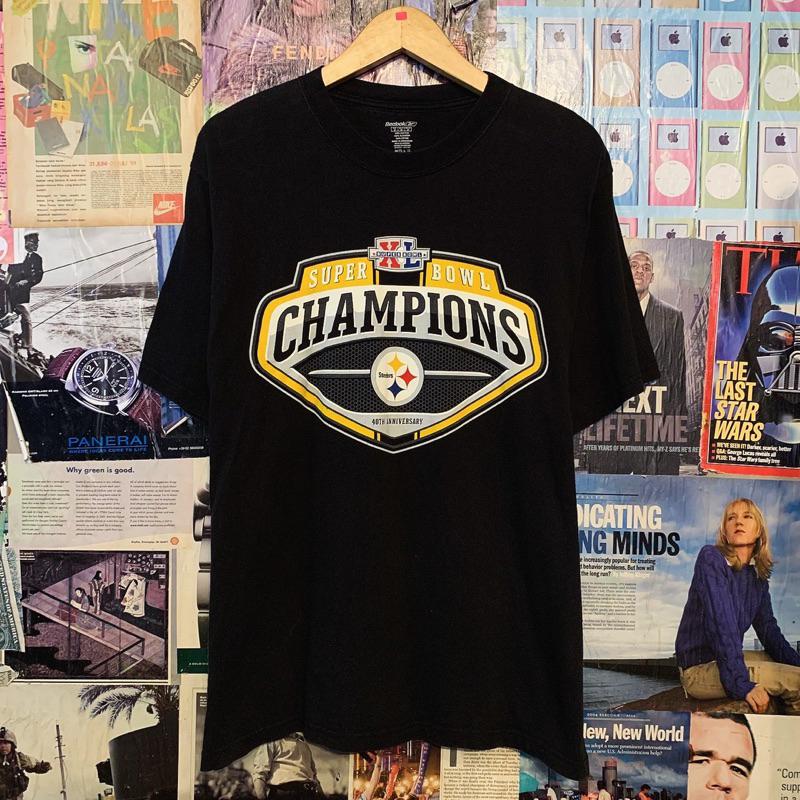 Kaos Super Bowl Reebok Pittsburgh Steelers 40th anniversary Original Second Rare