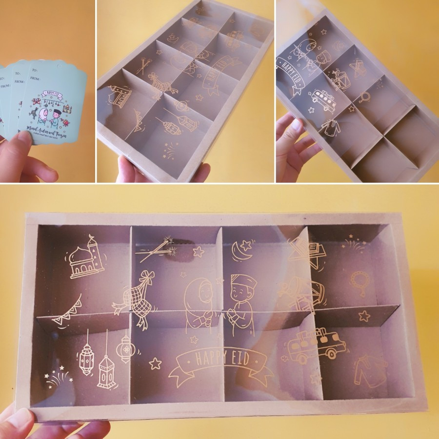 

5 Pcs Dus Mika Packaging Nastar Hampers Lebaran Sekat 8 Ukuran 32 x 17 x 4.5cm