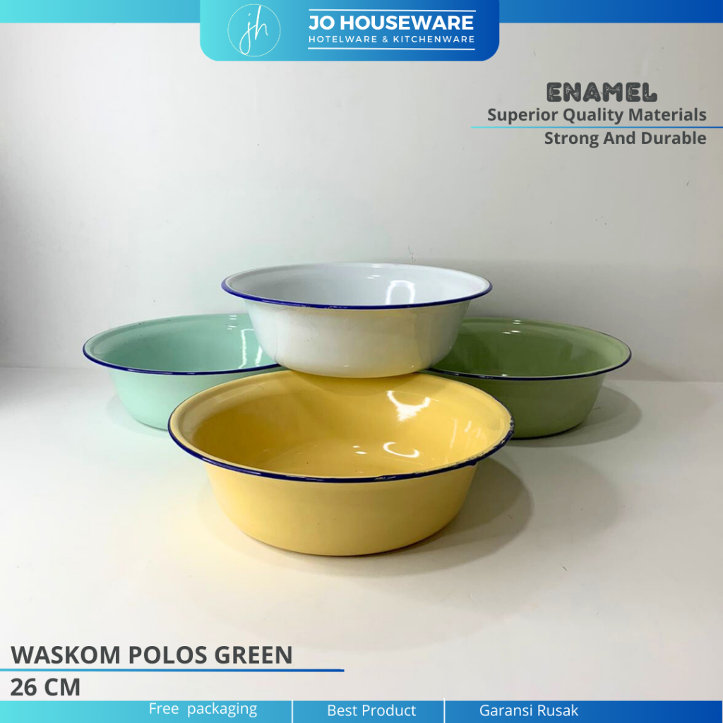 Waskom Dalam Enamel  Polos Green Diameter 26 cm waskom seng serbaguna