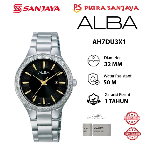 Jam Tangan Wanita ALBA AH7DU3 / AH7DU3X1 // AH7DU9 / AH7DU9X1 Original Garansi Resmi 1 tahun Stainle