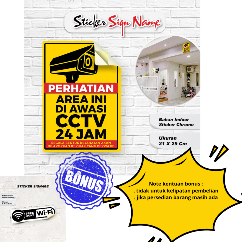 

Stiker pengawasan CCTV, Stiker CCTV, Stiker Peringatan CCTV , Stiker Pantauan CCTV, Stiker CCTV , Kawasan Indoor , Stiker Chrome