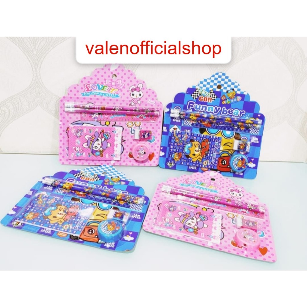 

[VLN] ALAT TULIS Anak Set / Alat Tulis Set Karakter Funny bear & loveiti Murah Lucu