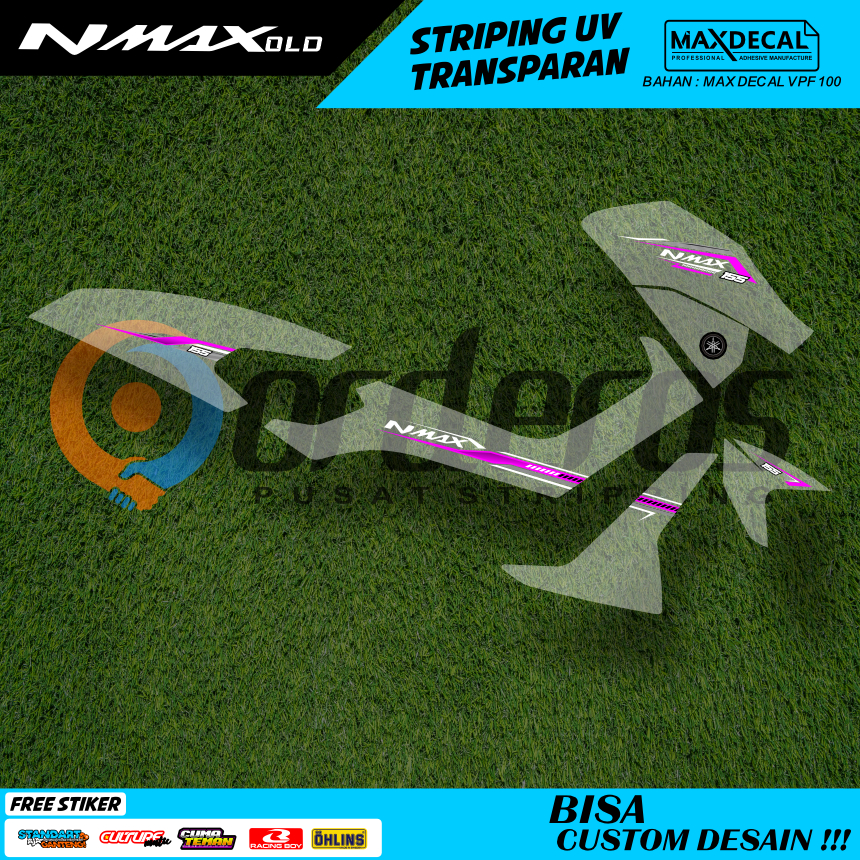 stripping nmax old transparan modifikasi motif terbaru minimalis racing stiker nmax ZA-3