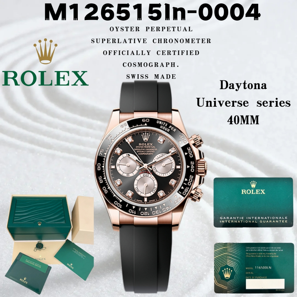 Rolex 100% Jam Tangan Rolex Asli M126515In- 0004 Seri Daytona Jam Tangan Safir Cermin Pria dan Wanit