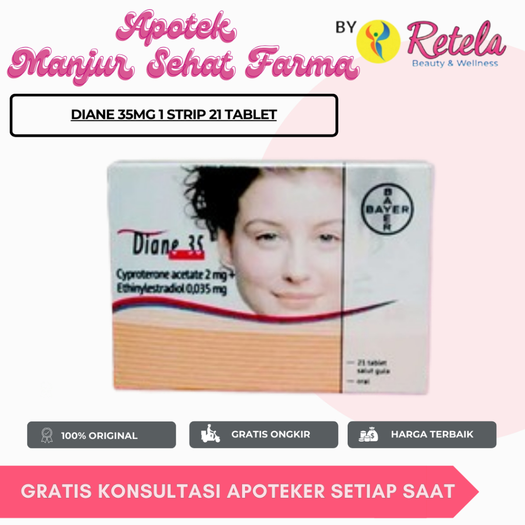 DIANE 35MG 1 STRIP 21 TABLET / PIL KB KECANTIKAN