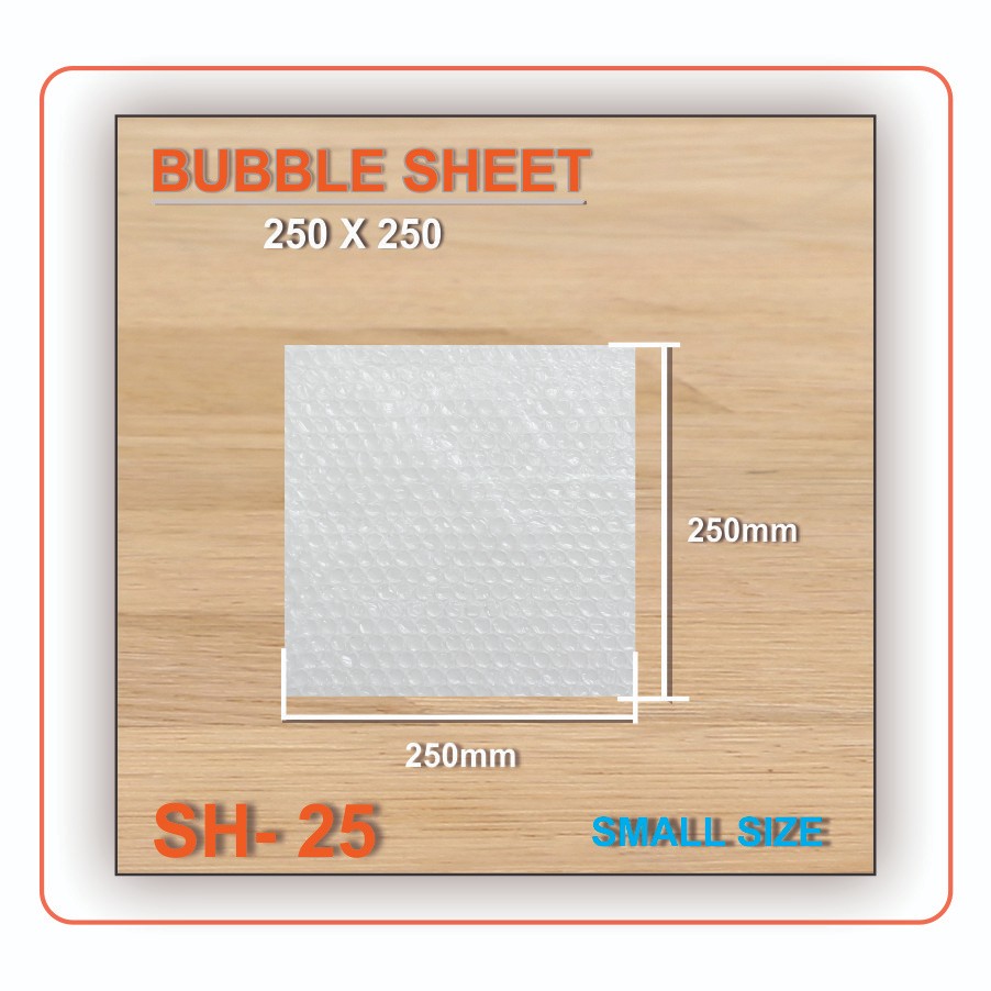 

BUBBLE WRAP SHEET 250 MM X 250 MM BENING HITAM EASY PACKING