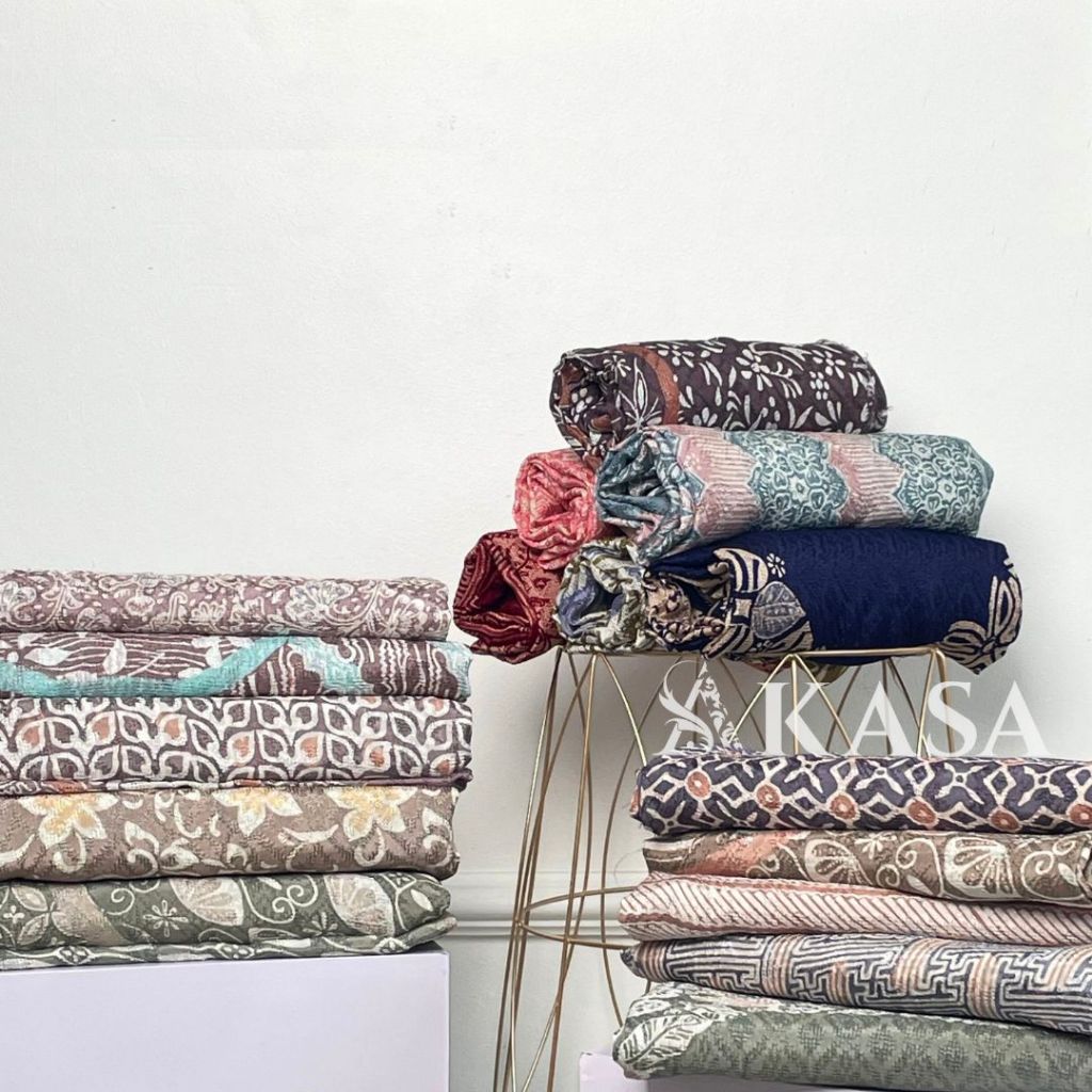 AKASA BATIK - Kain Batik Bahan Viscose Premium Motif Pulauan Warna Pastel