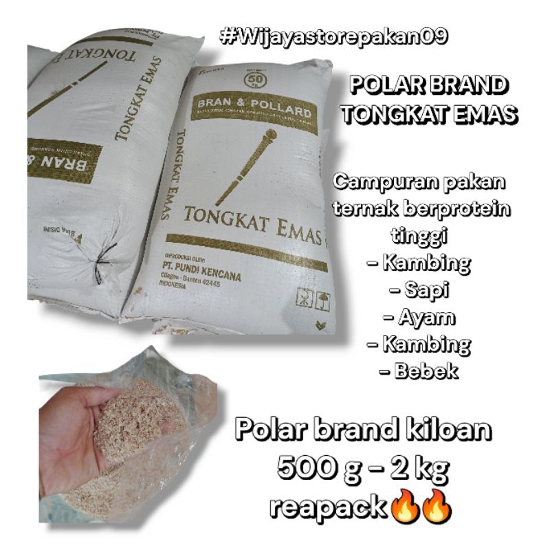 POLAR BRAND TONGKAT EMAS PAKAN TERNAK KAMBING,SAPI,ENTOK 500 GRAM–2KG REAPACK