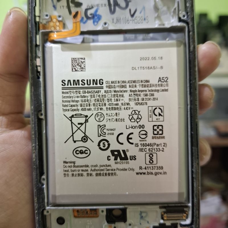 Baterai>Battery>Batre Samsung A52 | A52 5G Original Bekas Copotan EB-BA525ABY