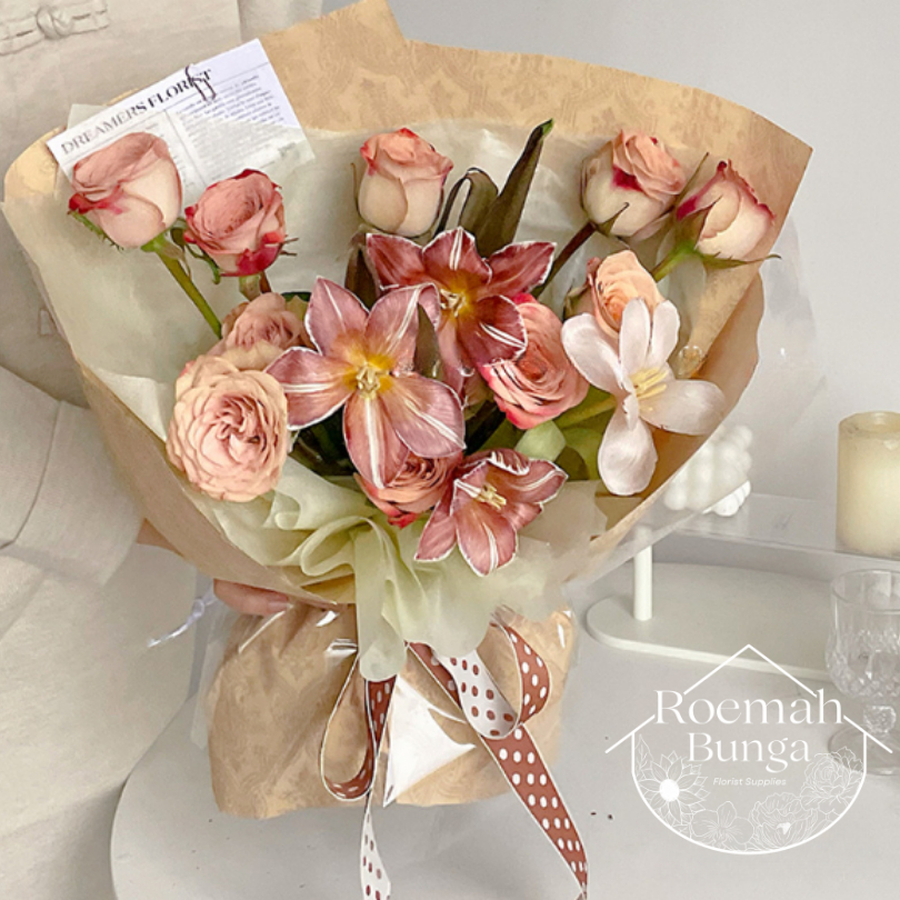 

[LBR] Flower Wrapping Kertas Emboss Motif Paper Kado Hadiah Buket Pembungkus Bunga 58*50cm