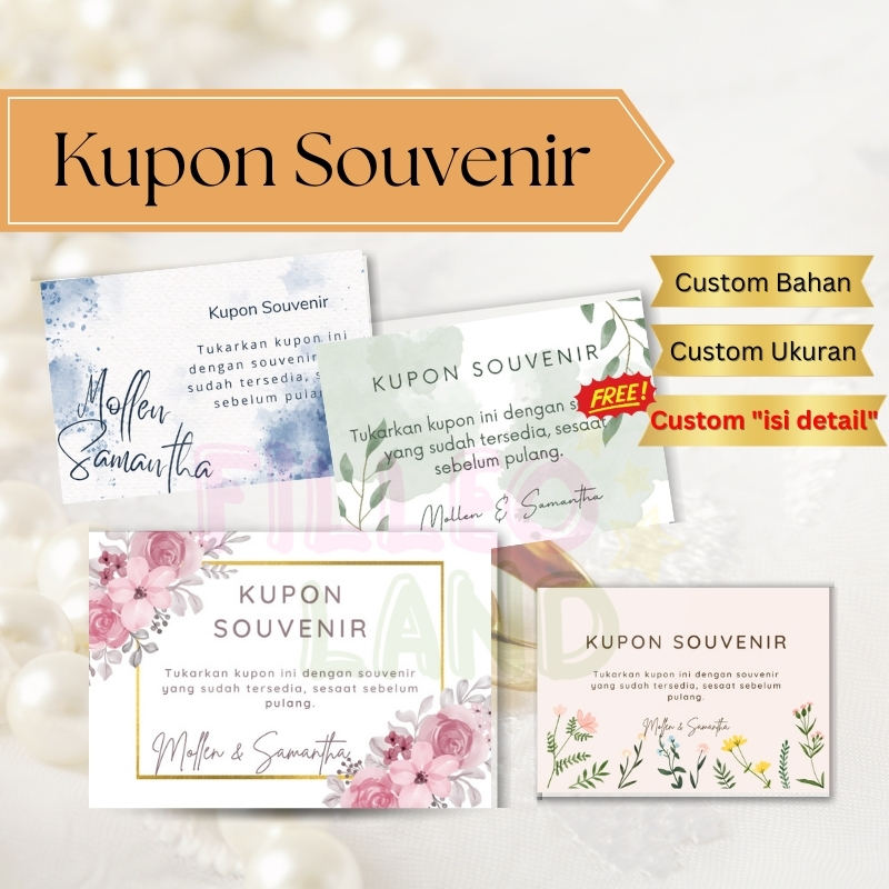 Kupon Souvenir Kartu Tukar Kupon Souvenir Wedding Pernikahan - Filleo Land