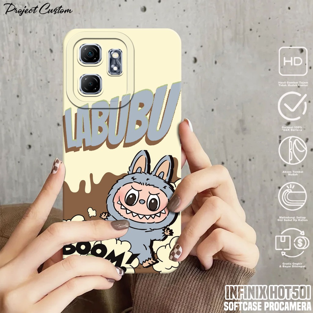 Softcase Hp Infinix Hot 50i - Case Infinix Hot 50i ( Labubu 2 ) Silikon Hp Infinix Hot 50i - Casing 