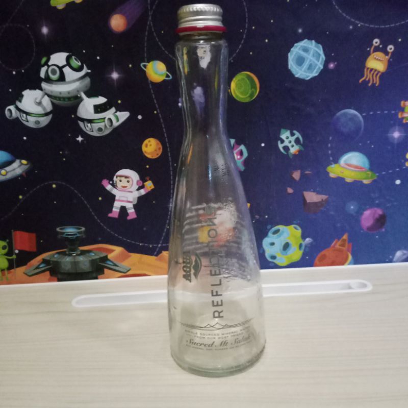 Botol Kaca Aqua Reflection Bekas