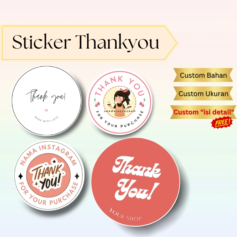 

STICKER THANK YOU FOR YOUR ORDER STIKER TERIMA KASIH CUSTOM STICKER CHROMO TAHAN AIR - Digiprint Jakarta Filleo Land