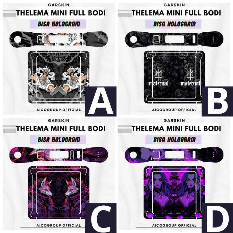 

stiker garskin full body Thelemaa mini bisa hologram dan custom
