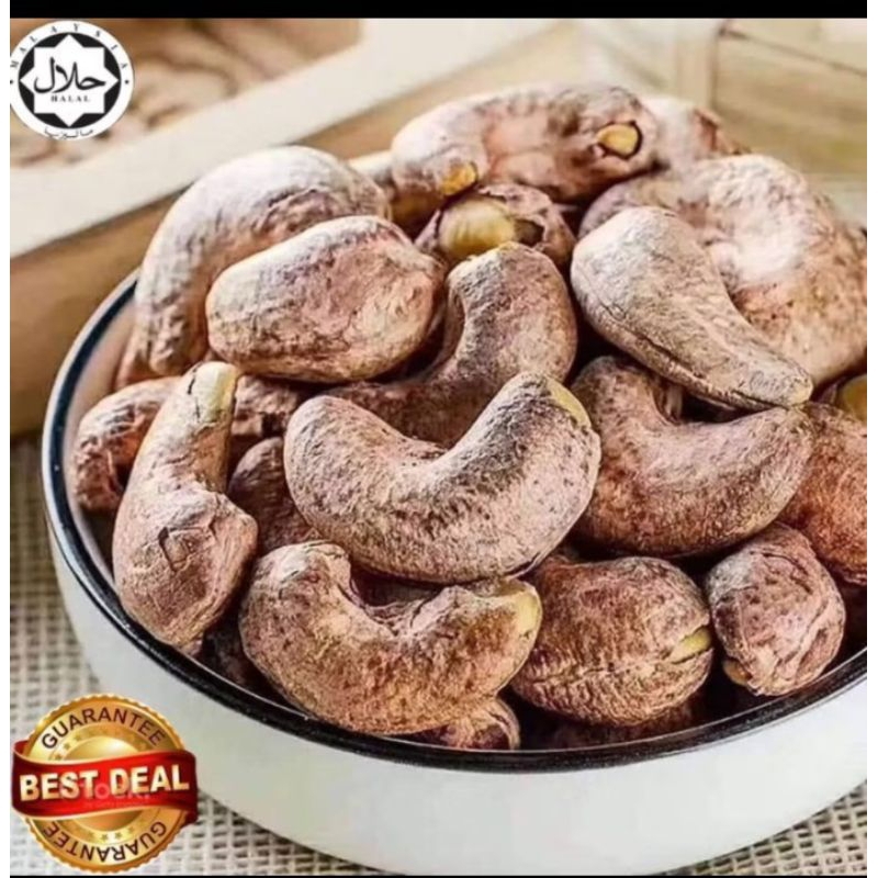 

Kacang Gajus Bakar , Kacang Mente Asap Kulit Jumbo