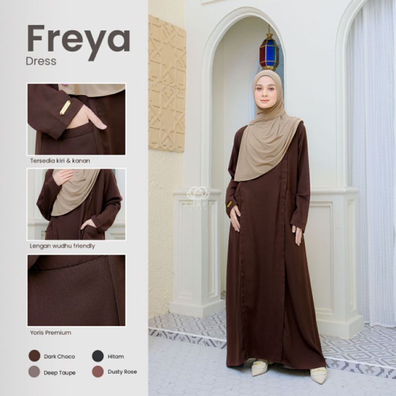 FREYA DRESS BY ARAFA HIJAB/ GAMIS POLOS/GAMIS KEREN