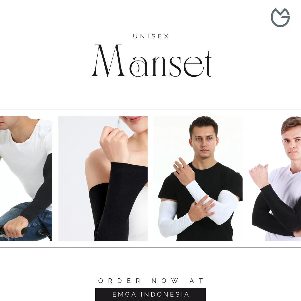 Manset Tangan Pria Wanita Emga MT1K Panjang Polos Pelindung Lengan Pendek Arm Sleeves Unisex Muslima