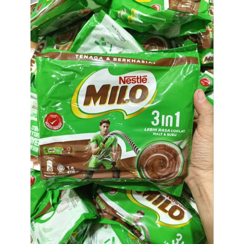 

NESTLE MILO 3in1 Activ-Go Bubuk Malt Coklat malaysia (33g x 14 sachet)