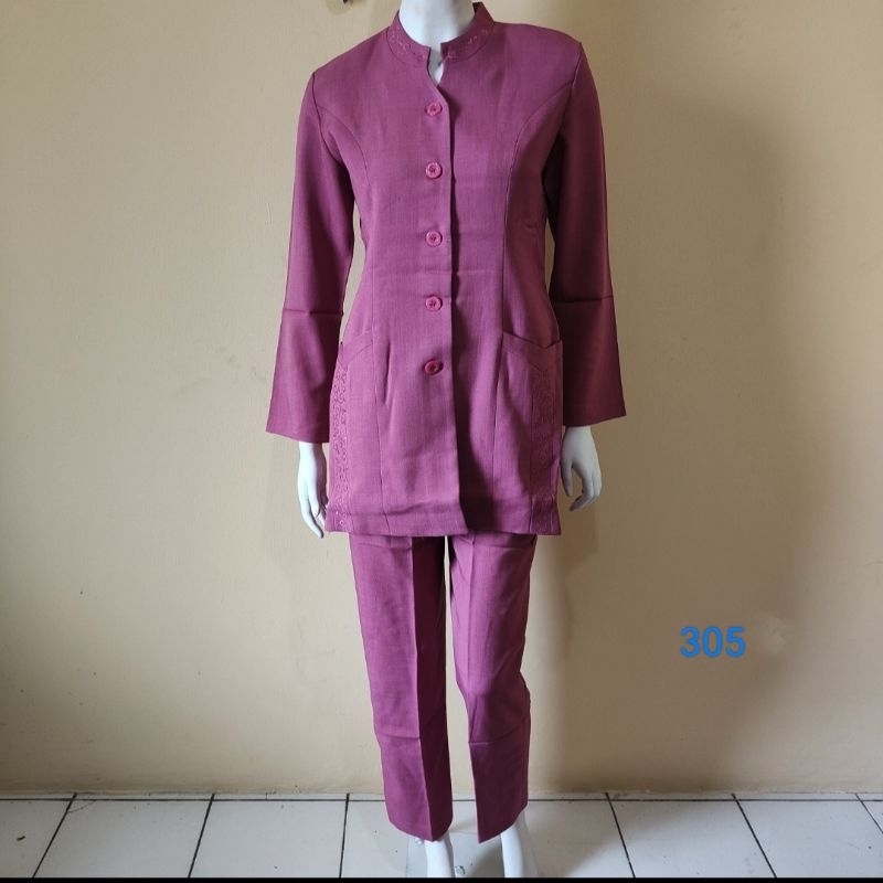 Termurah Setelan Baju Kantor Wanita Dinas ASN guru dll warna pink fanta
