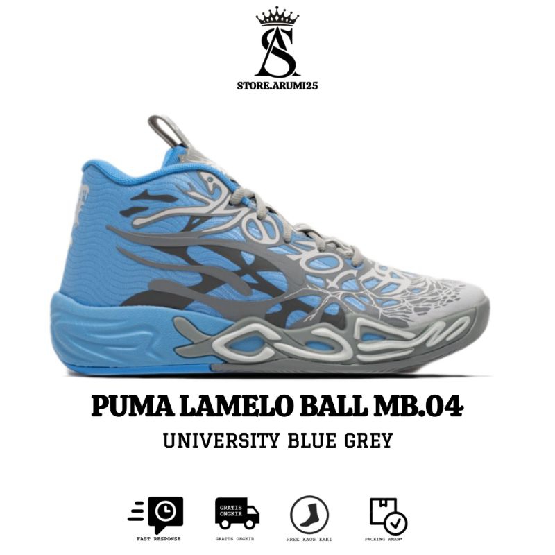 Sepatu Basket Puma Lamelo Ball MB.04 University Blue Grey