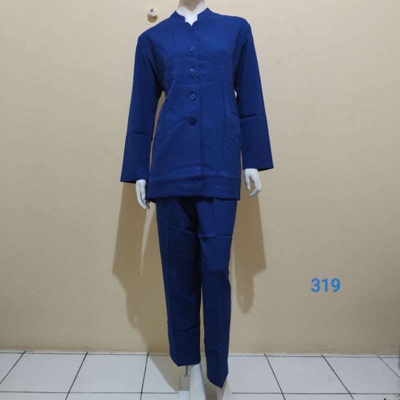 Termurah Setelan Baju Kantor Wanita Dinas ASN guru dll warna biru dongker