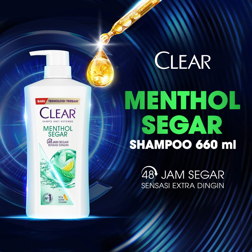 CLEAR Shampoo Anti Ketombe Menthol Segar 660ml