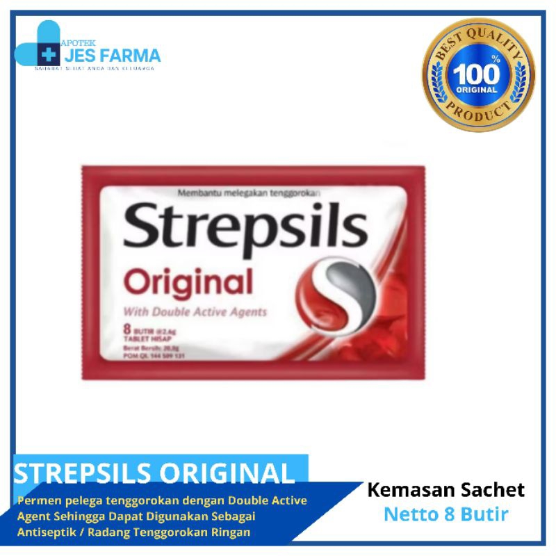 

STREPSILS ORIGINAL | Permen Pelega Tenggorokan dengan Double Action Antiseptik Mulut