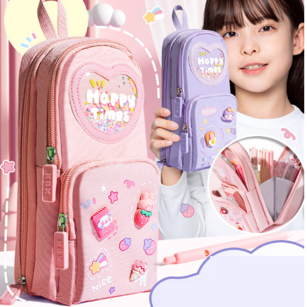 

Tempat pensil 3D anak lucu sekolah karakter serbaguna kapasitas besar aesthetic 6 sekat
