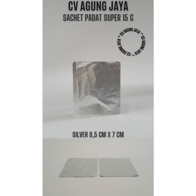 Sachet 15 g Padat Super Silver / Plastik / Plastik Kemasan / Kemasan Kopi / Kemasan Snack / Sachet P