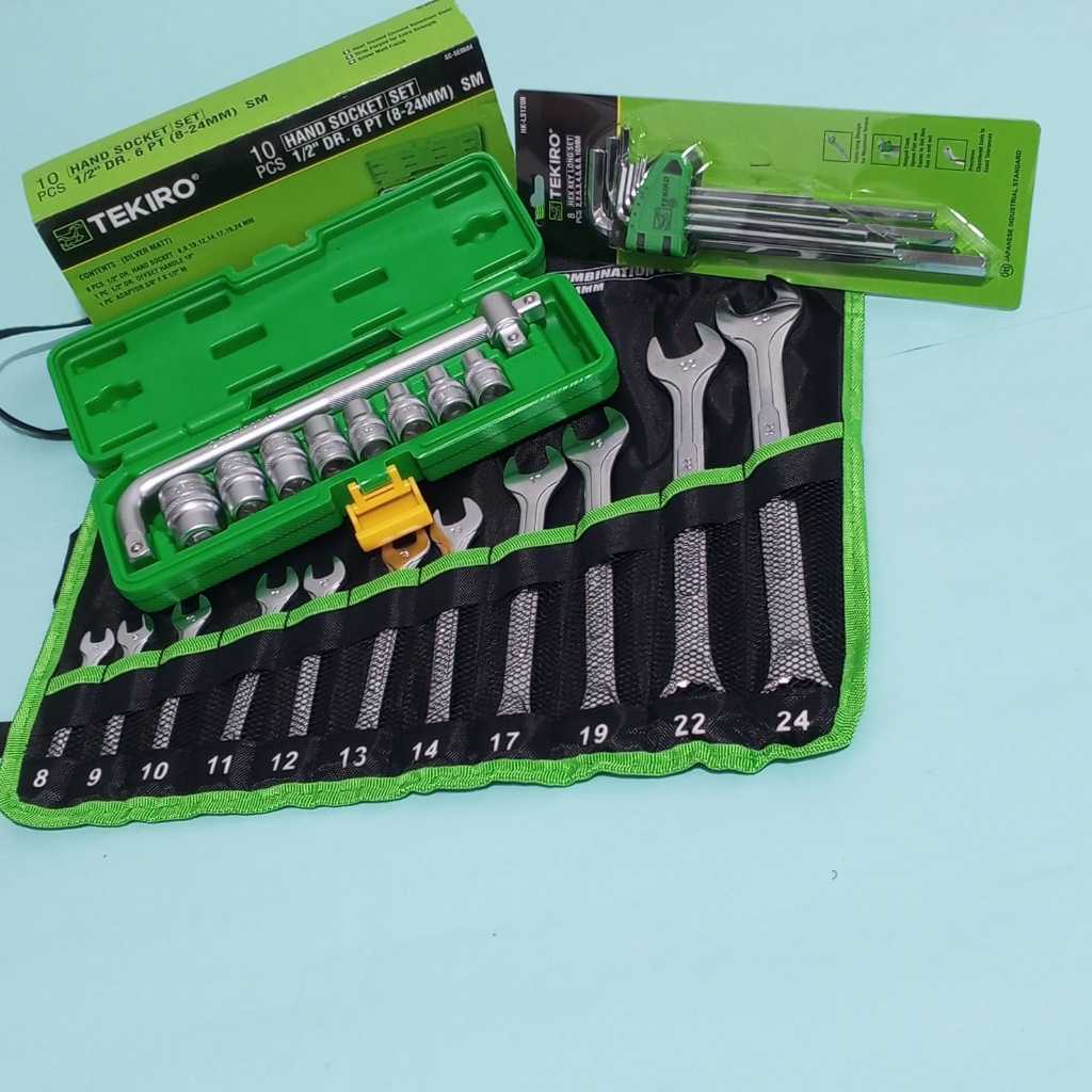 TEKIRO 3 SET KOMBINASI KUNCI RINGPAS, KUNCI SHOK DAN KUNCI L. TERMURAH