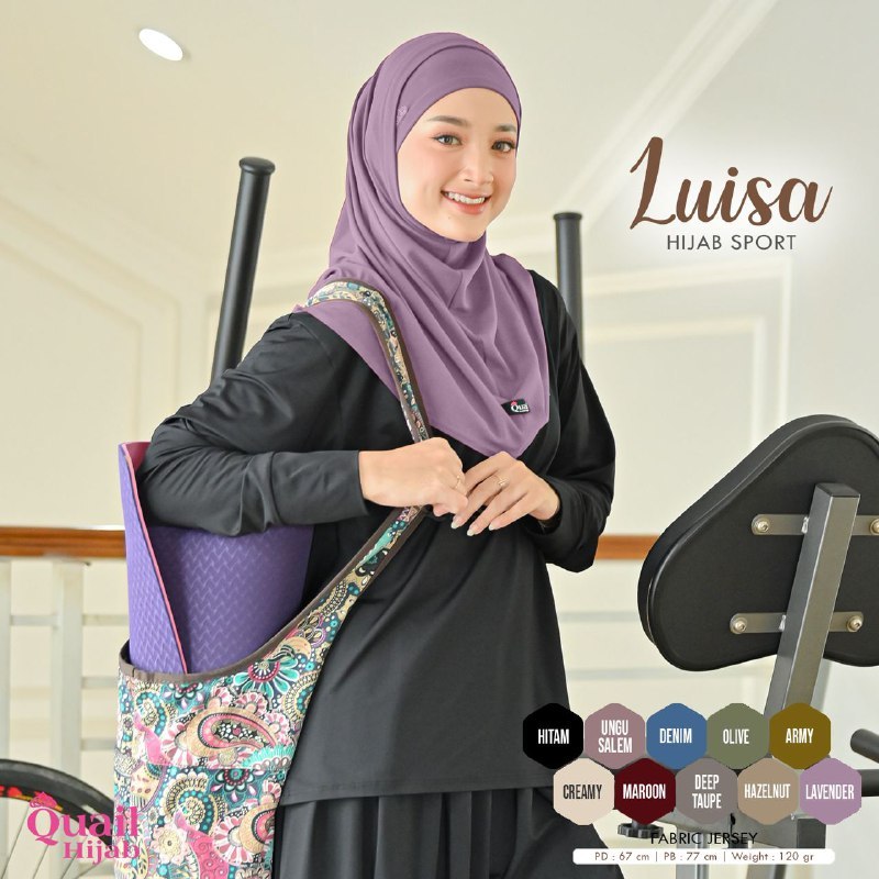 Luisa Hijab Sport Original Quail Hijab Jilbab Sporty Wanita Quail Jilbab Olahraga Hijab Instan Jerse