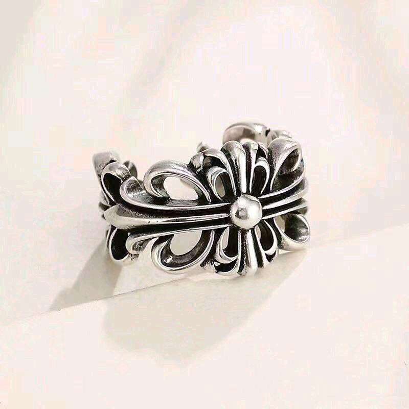 Dekson Ring - Cincin Titanium Chrome Hearts Elegant antik Pria Laki-laki