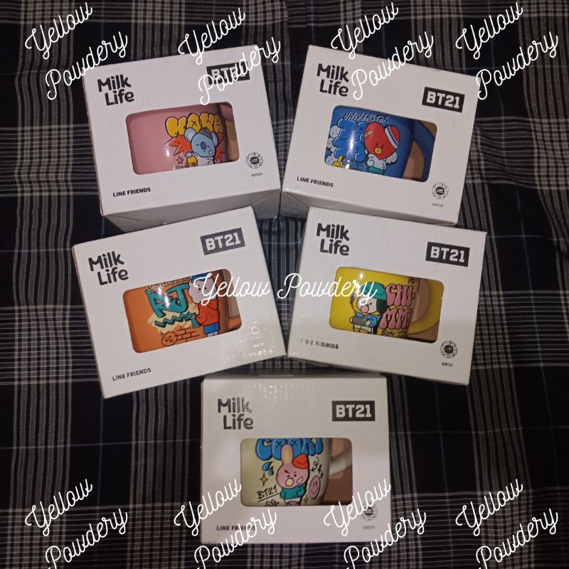 READY MERCHANDISE MILK LIFE BT21 MUG CERAMIC BAG TUMBLER STRAW KOYA RJ SHOOKY MANG CHIMMY TATA COOKY