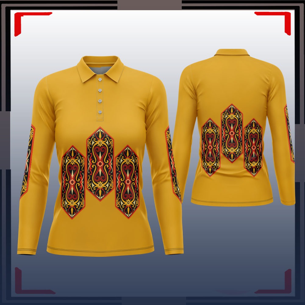 BATIK  JERSEY KAOS WANITA BERKERAH MOTIF BATIK PRINTING KEREN TERBARU