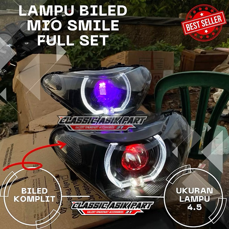 Reflektor lampu depan biled led mio smile fullset