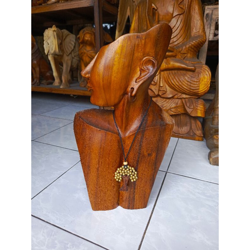 Display kalung kayu tinggi 40cm Tempat pajangan kalung Patung kayu