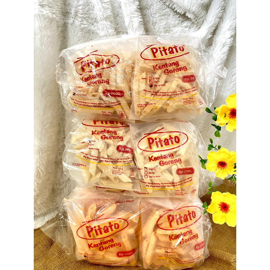 

Pitato Kentang Original, Balado, Jagung Bakar 40g*10