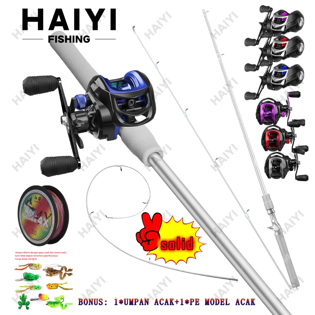 HAIYI FISHING Joran Pancing Ultra Ringan 2 Ruas Bahan Karbon Ukuran L ML MH Fuji Ring Joran Pancing 