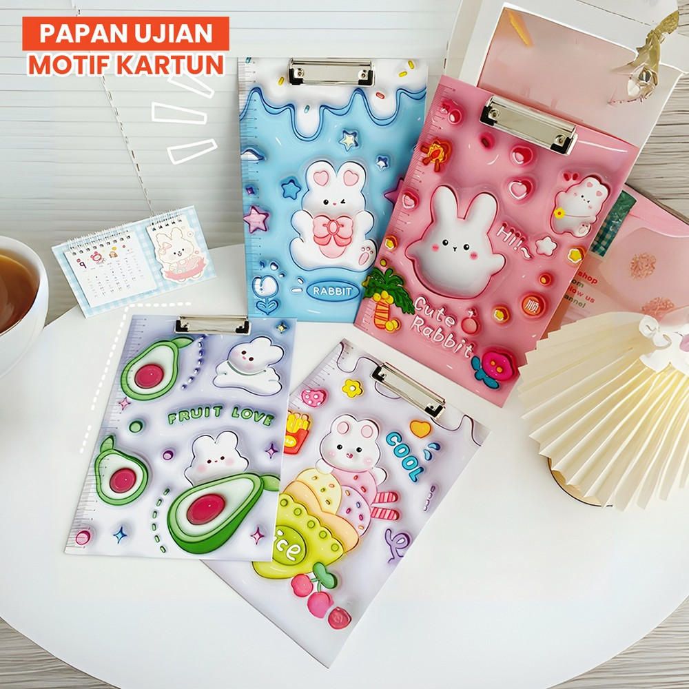 

Papan Ujian Motif Kartun 3D Anak Papan Jalan Ukuran A4 / Papan Ujian A4 Clipboard Karakter 3D / Exam Board Stationery Stockami A112