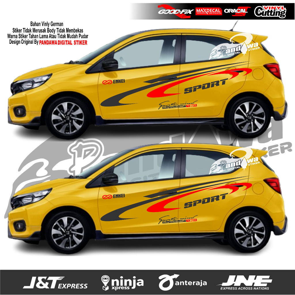 Sticker stiker list body mobil honda brio cutting stiker mobil brio jazz honda stiker list body