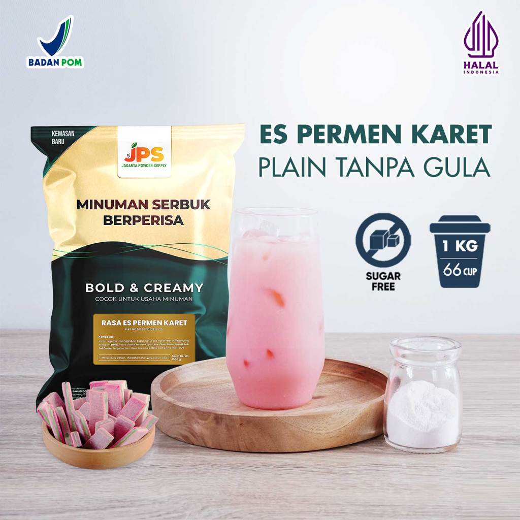 

Powder Drink JPS Bubuk Minuman Rasa Es Permen Karet Viral Plain 1 Kg
